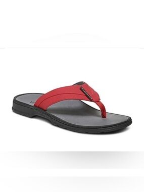 Vionic Men's Wyatt Red Black Thong Sandals Size 7 NEW